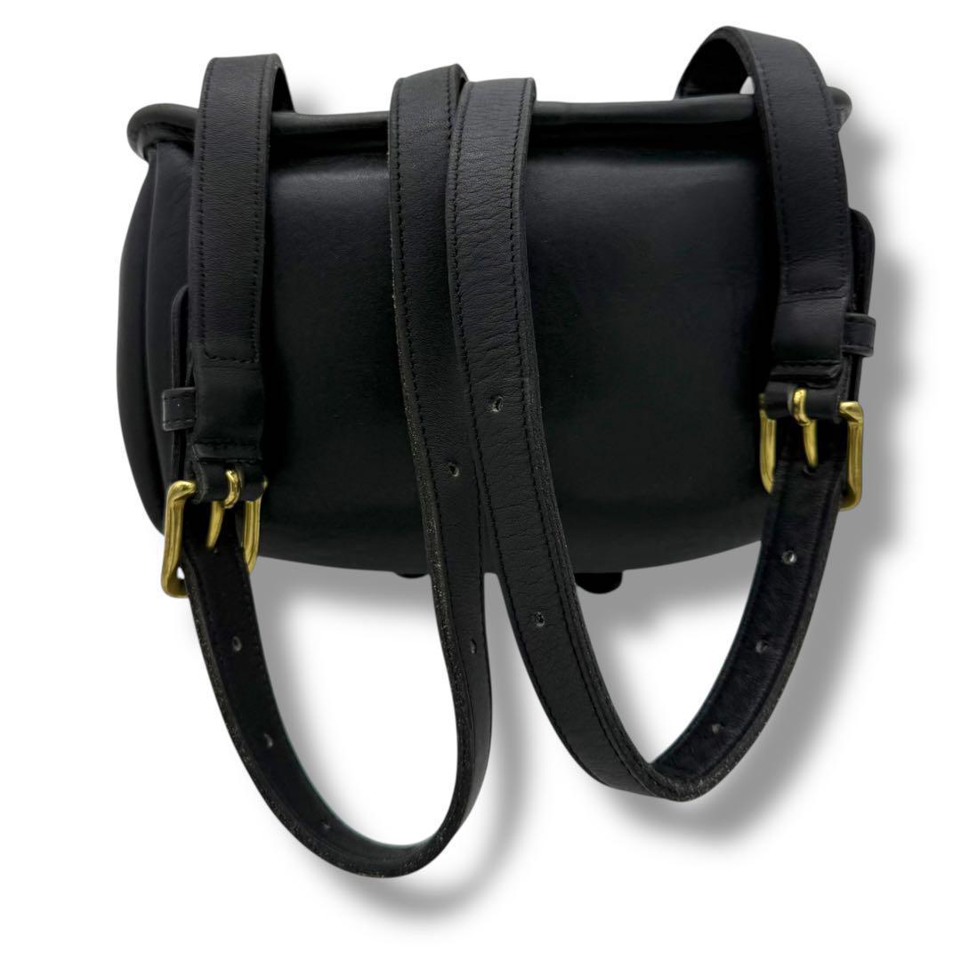 COACH Backpack Turn Lock Old 9960 Leather Black Authentic