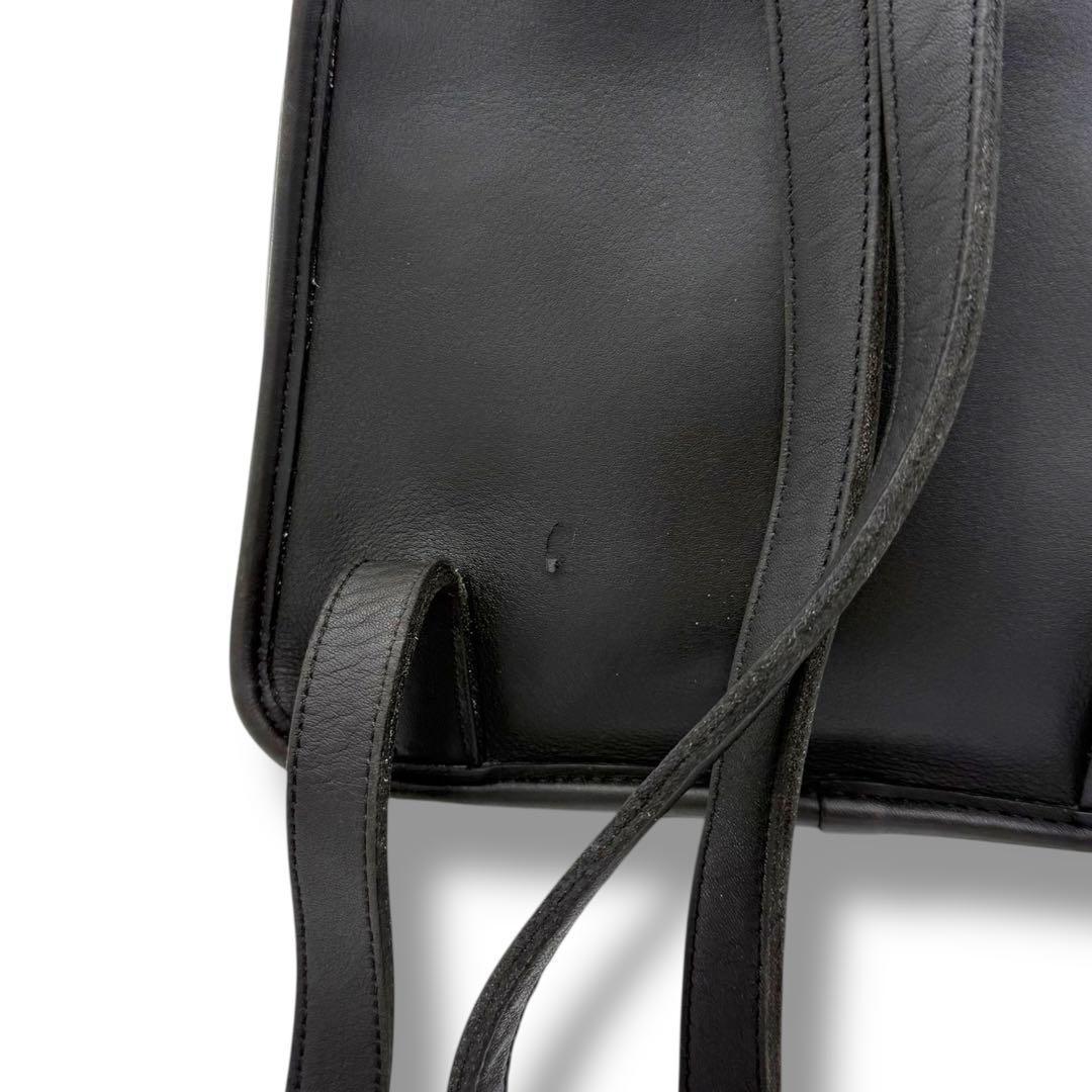 COACH Backpack Turn Lock Old 9960 Leather Black Authentic