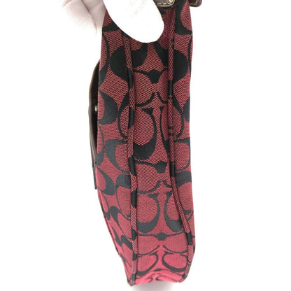 COACH Shoulder Bag Purse Signature Hobo Red Authentic