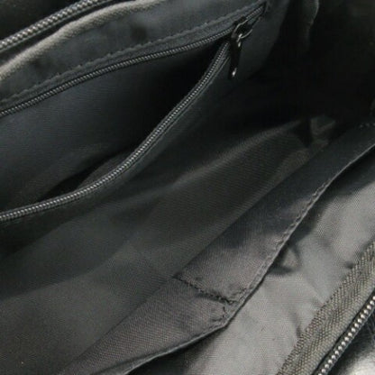GIANNI VALENTINO Hand Bag Tote Purse Logo Leather Black Authentic