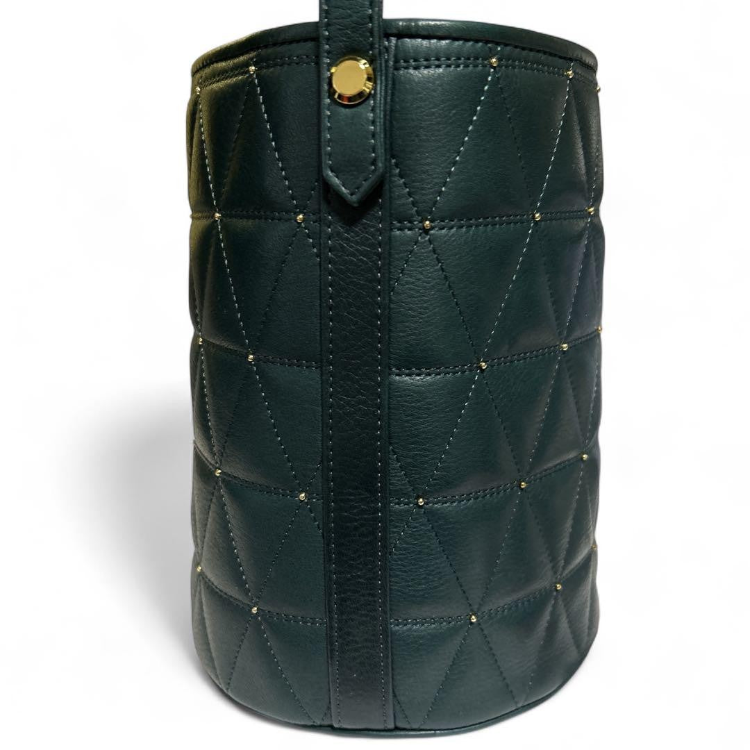 Valentino Garavani Shoulder Bag Purse Logo Leather Deep Green Authentic