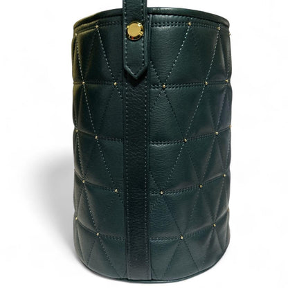 Valentino Garavani Shoulder Bag Purse Logo Leather Deep Green Authentic