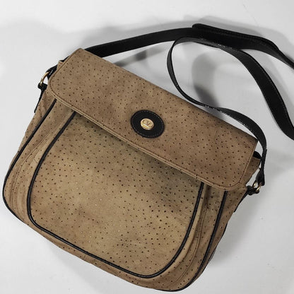 Valentino Garavani Shoulder Bag Purse Logo Leather Beige Gold Authentic