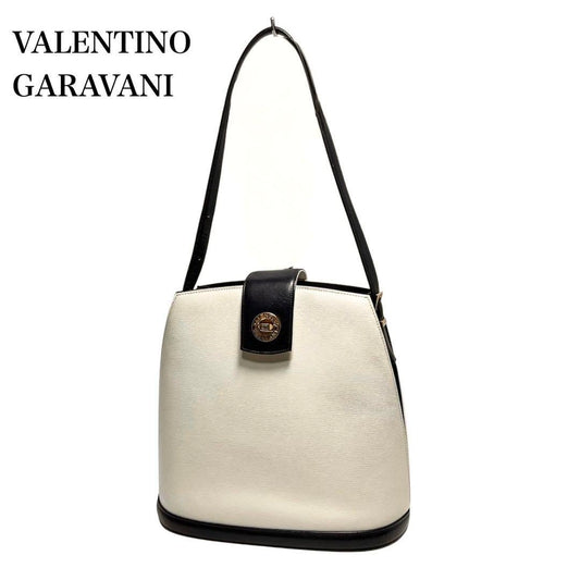 Valentino Garavani Hand Bag Tote Purse Navy White Authentic