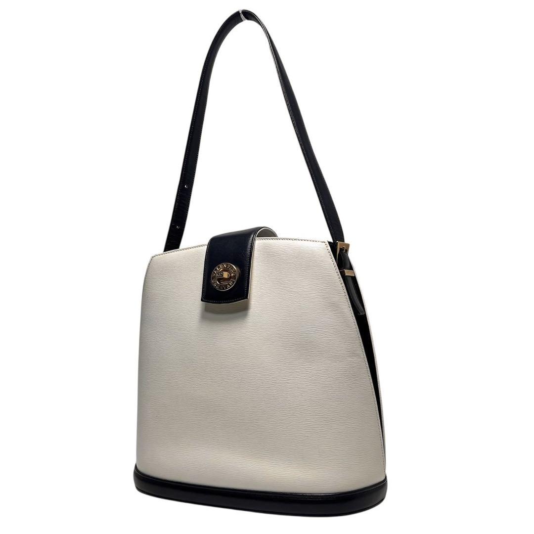 Valentino Garavani Hand Bag Tote Purse Navy White Authentic