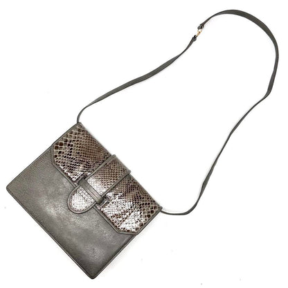 Valentino Garavani Shoulder Bag Purse 2way Leather Gray Brown Authentic