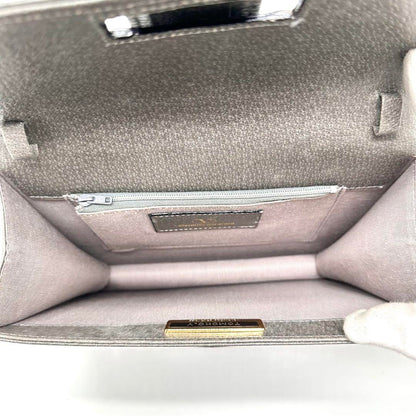 Valentino Garavani Shoulder Bag Purse 2way Leather Gray Brown Authentic