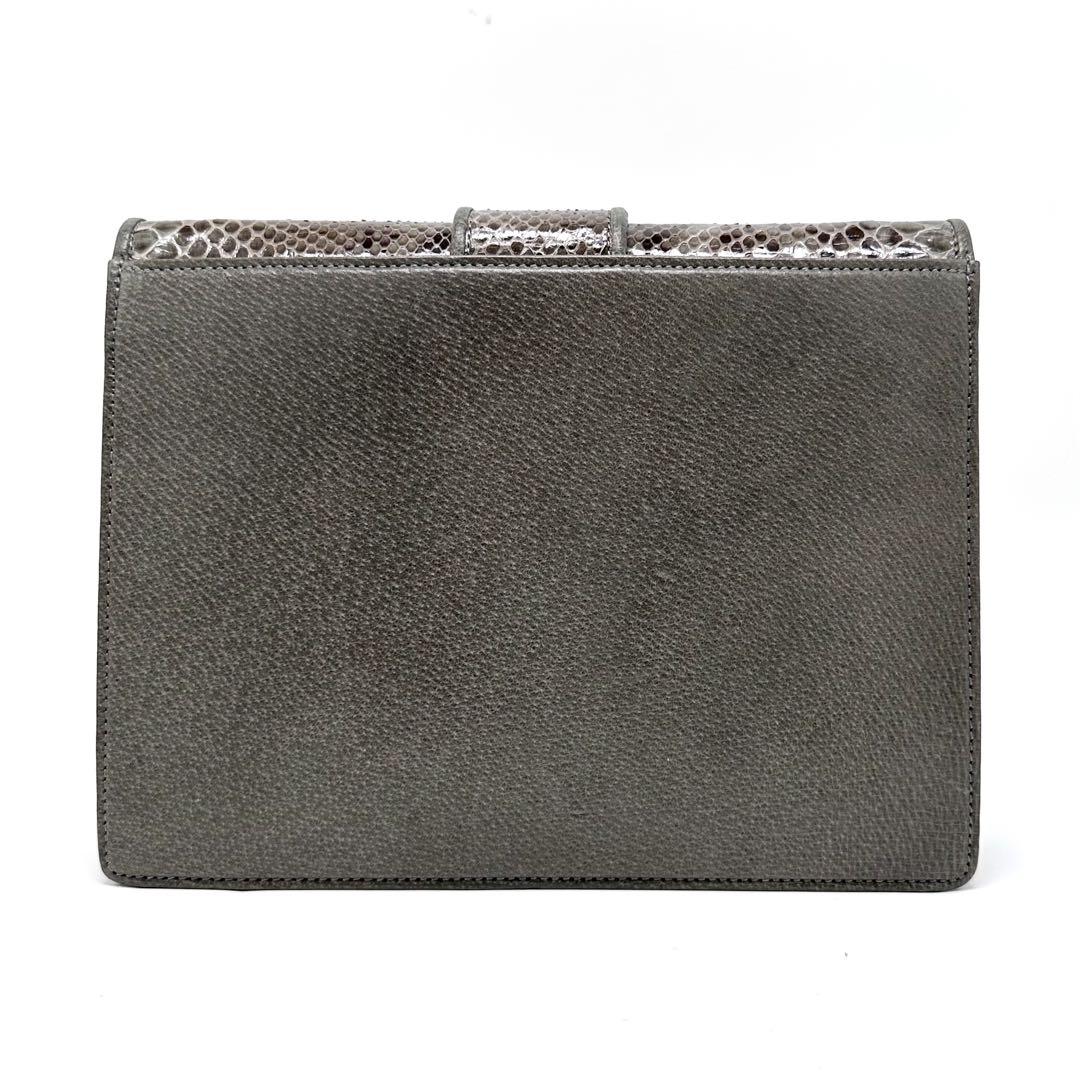 Valentino Garavani Shoulder Bag Purse 2way Leather Gray Brown Authentic