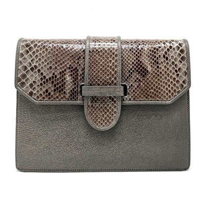 Valentino Garavani Shoulder Bag Purse 2way Leather Gray Brown Authentic