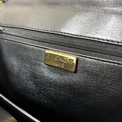 GIVENCHY Shoulder Bag Purse Chain 4G Leather Black Authentic