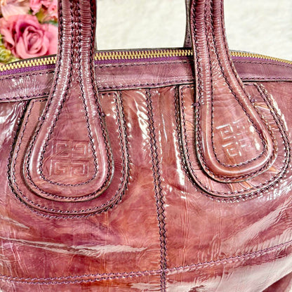 GIVENCHY Shoulder Bag Purse 2way Nightingale 4G Leather Purple Authentic