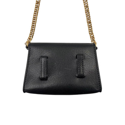GIVENCHY Shoulder Bag Purse Chain Leather Suede Black Authentic