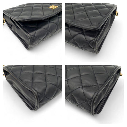 GIVENCHY Shoulder Bag Purse Chain 4G Quilted Leather Black Authentic