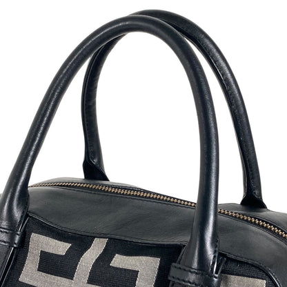 GIVENCHY Hand Bag Tote Purse 4G Canvas Leather Black Gray Authentic
