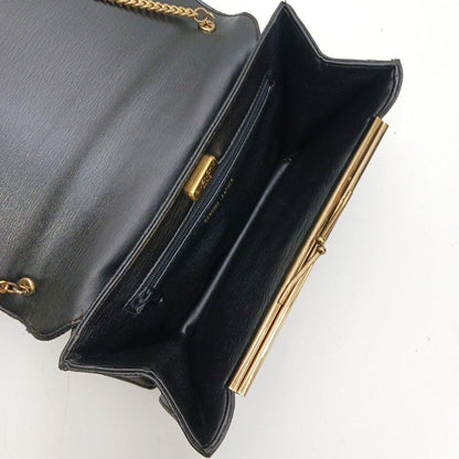 GIVENCHY Shoulder Bag Purse 4G Chain Leather Black Authentic