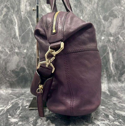 GIVENCHY Hand Shoulder Bag Tote Purse 2way Nightingale 4G Purple Authentic