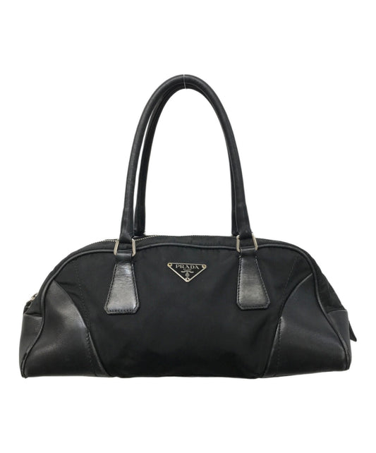 PRADA handbag bucket bag handbag logo nylon leather black authentic