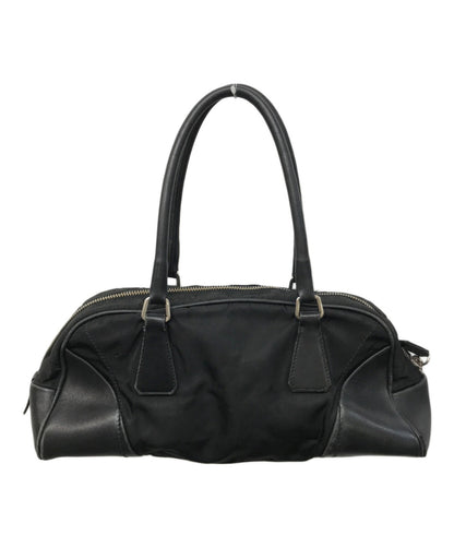 PRADA handbag bucket bag handbag logo nylon leather black authentic