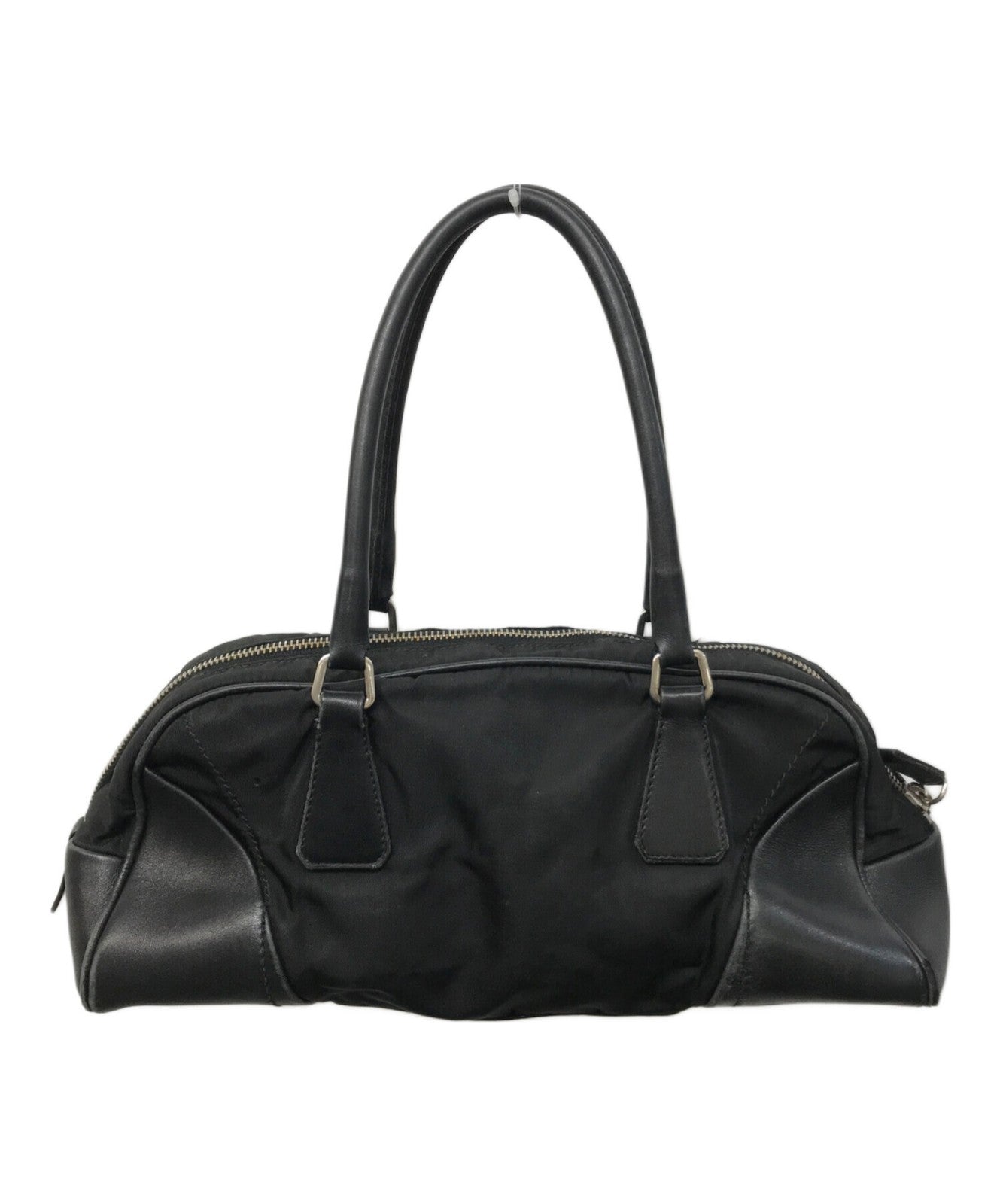 PRADA handbag bucket bag handbag logo nylon leather black authentic