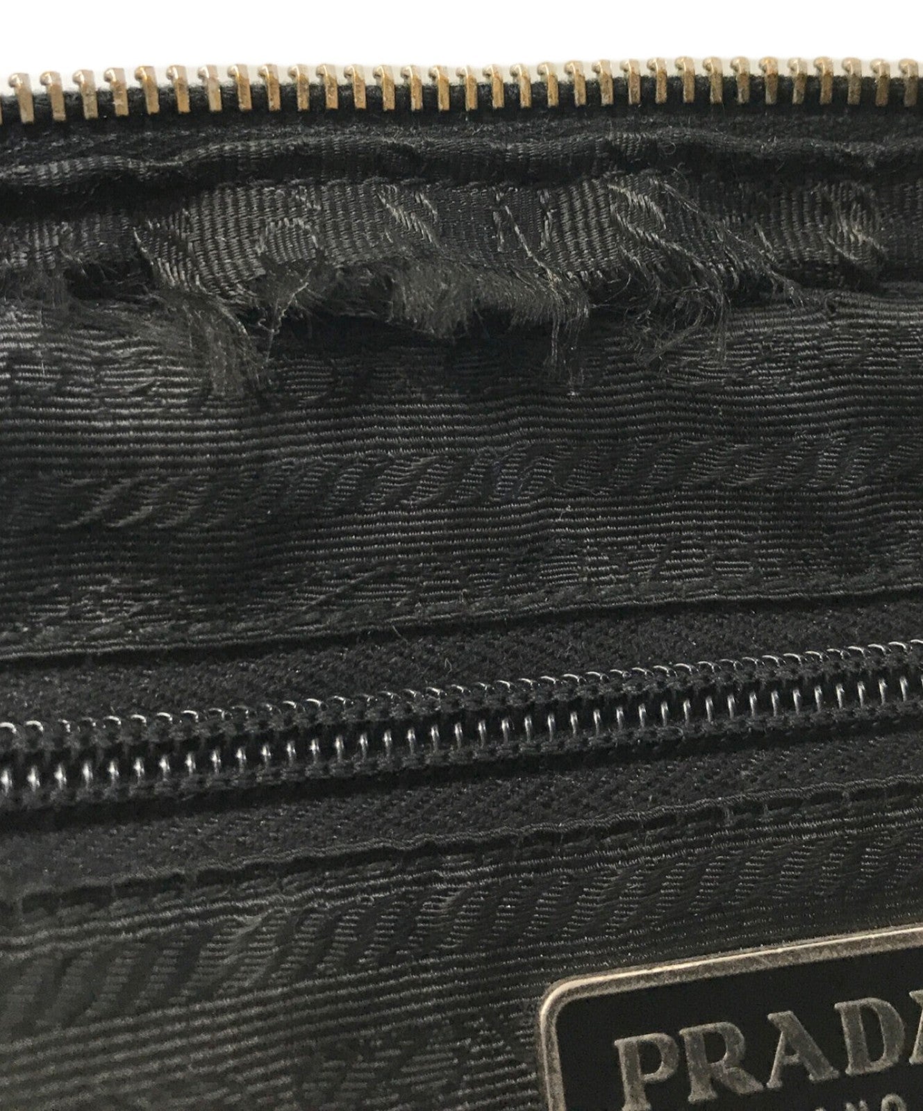 PRADA handbag bucket bag handbag logo nylon leather black authentic