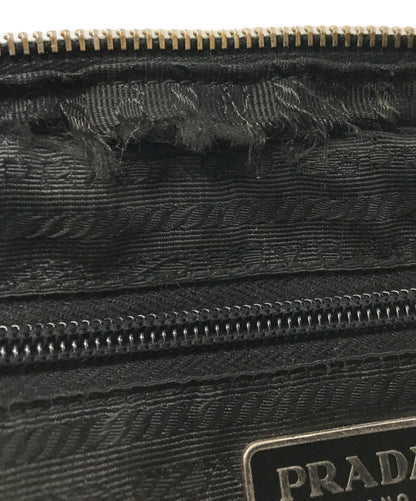 PRADA handbag bucket bag handbag logo nylon leather black authentic