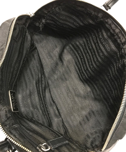 PRADA handbag bucket bag handbag logo nylon leather black authentic