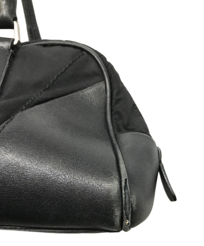 PRADA handbag bucket bag handbag logo nylon leather black authentic