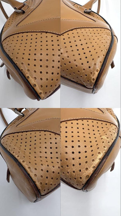 PRADA handbag, tote bag, mini Boston bag, authentic brown leather