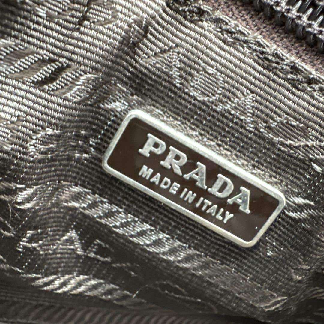 PRADA handbag, tote bag, mini Boston bag, authentic brown leather