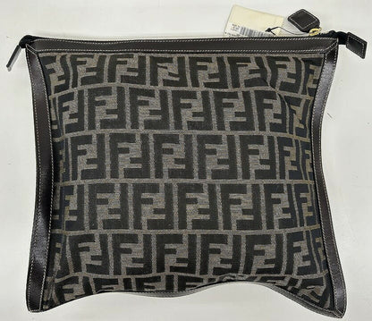 Authentic FENDI Second Hand FF Zucca Brown Clutch Bag