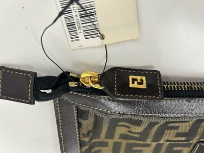 Authentic FENDI Second Hand FF Zucca Brown Clutch Bag