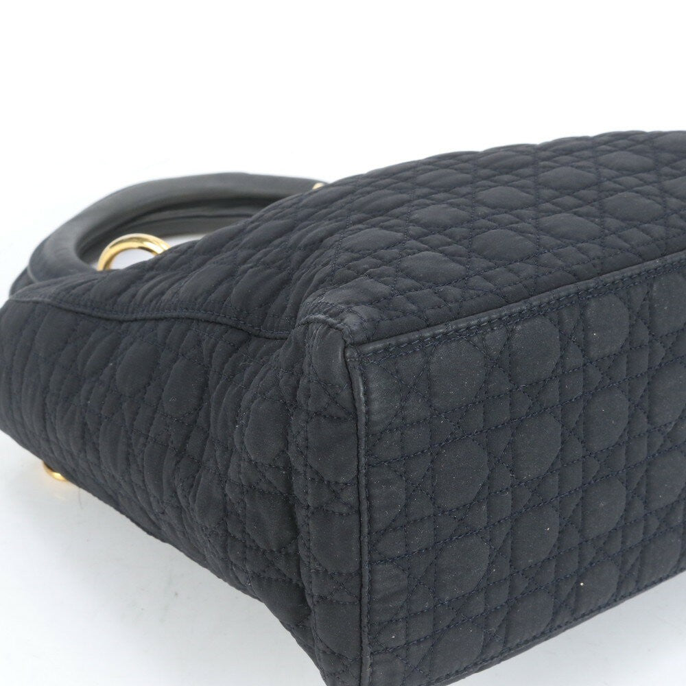 Christian Dior Hand Bag Tote Purse Cannage Black Authentic
