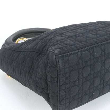 Christian Dior Hand Bag Tote Purse Cannage Black Authentic