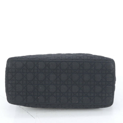 Christian Dior Hand Bag Tote Purse Cannage Black Authentic