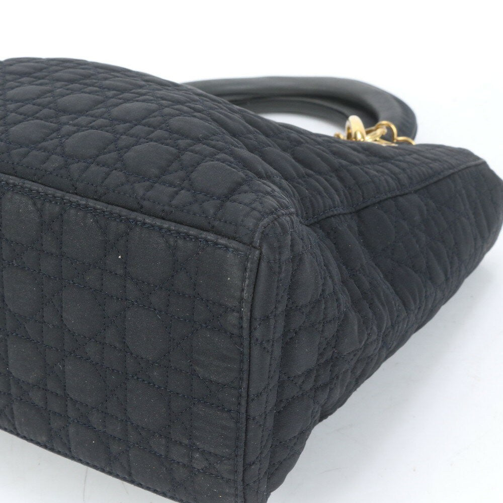 Christian Dior Hand Bag Tote Purse Cannage Black Authentic