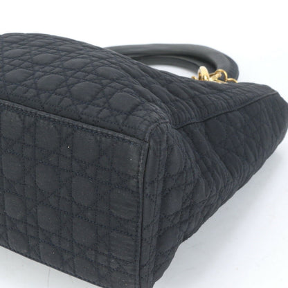 Christian Dior Hand Bag Tote Purse Cannage Black Authentic