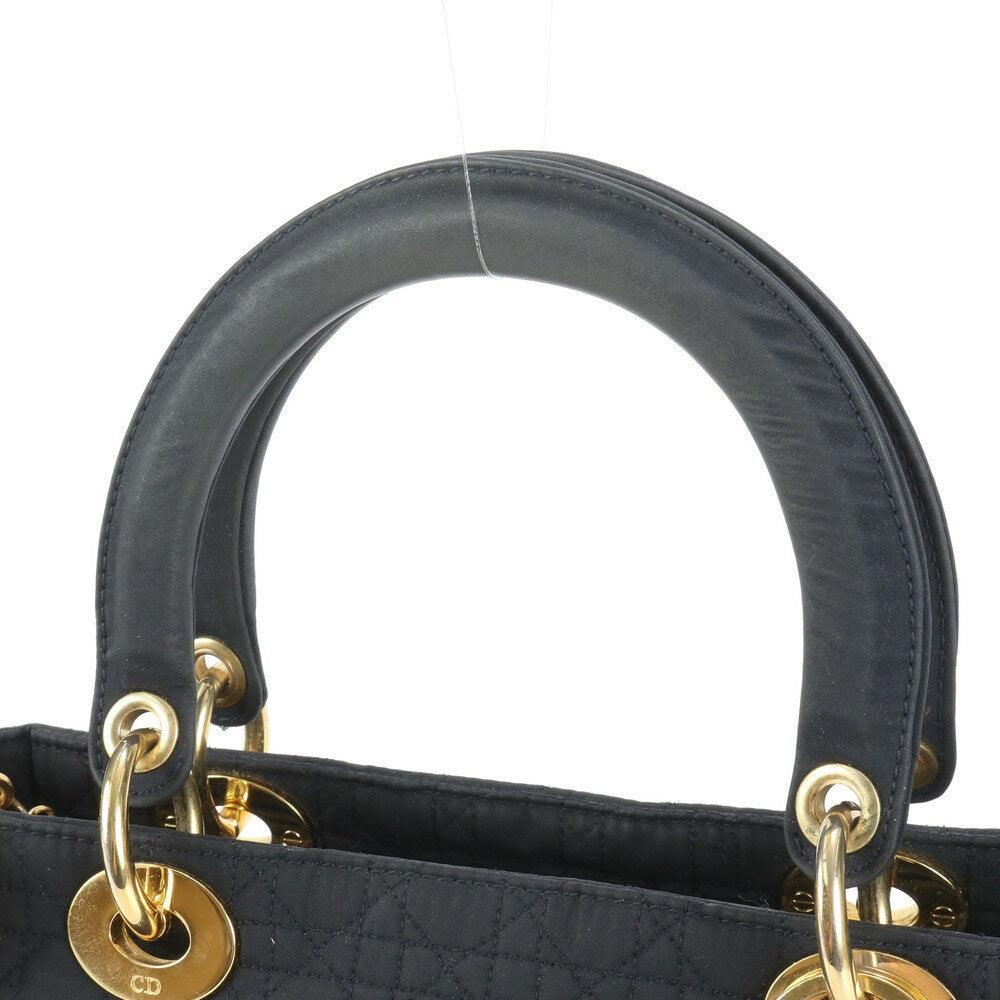 Christian Dior Hand Bag Tote Purse Cannage Black Authentic