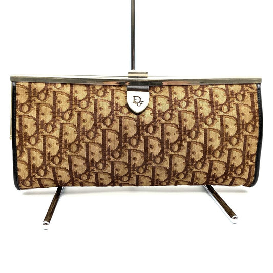 Christian Dior Clutch Bag Second Bag Trotter Canvas Brown Authentic