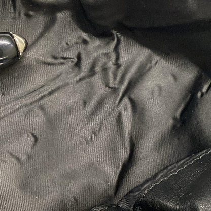 Christian Dior Hand Bag Tote Purse Cannage Nylon Leather Black Authentic