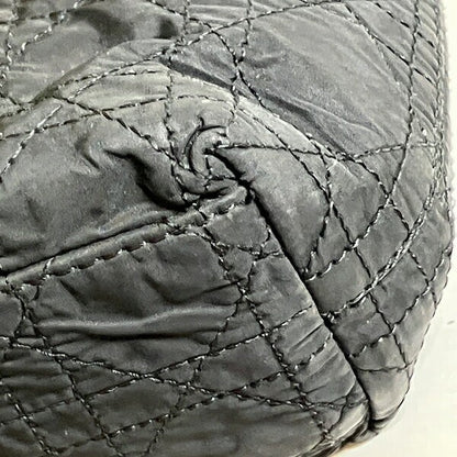 Christian Dior Hand Shoulder Bag Tote Purse Cannage Nylon Black Authentic