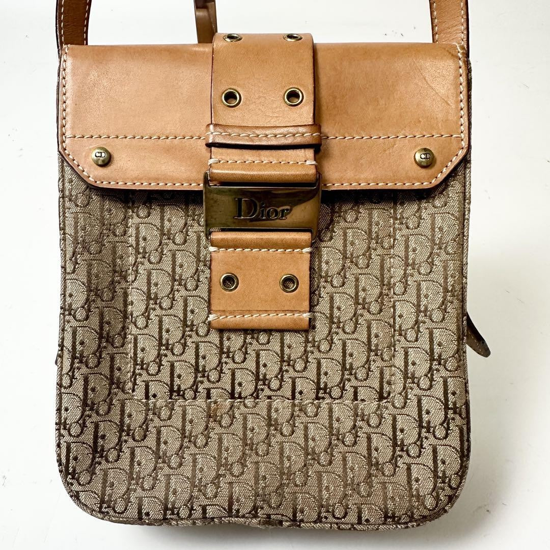 Christian Dior Shoulder Bag Purse Trotter Brown Authentic