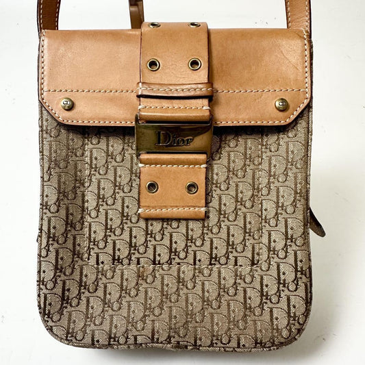 Christian Dior Shoulder Bag Purse Trotter Brown Authentic