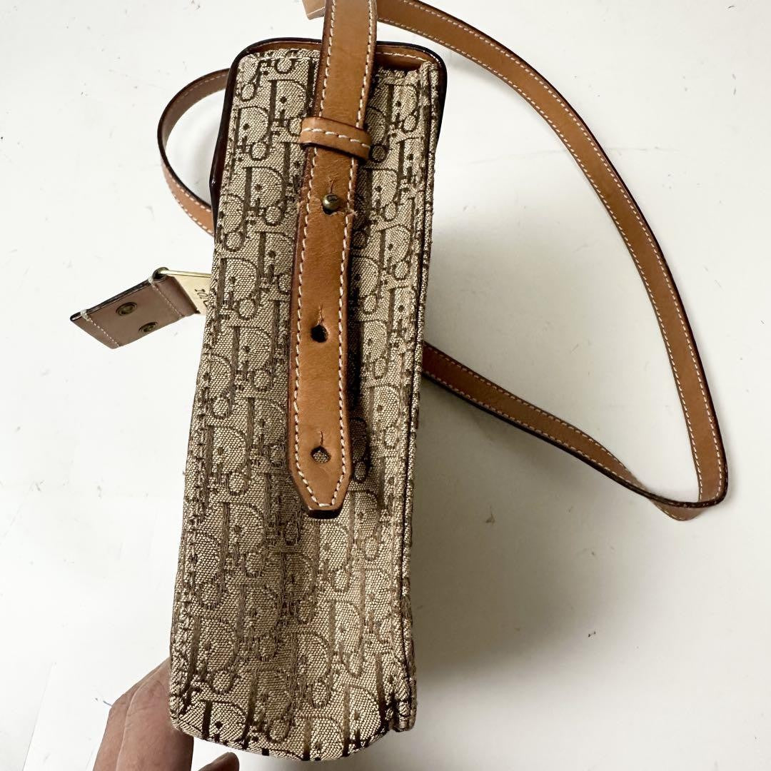 Christian Dior Shoulder Bag Purse Trotter Brown Authentic