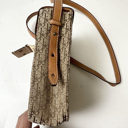 Christian Dior Shoulder Bag Purse Trotter Brown Authentic