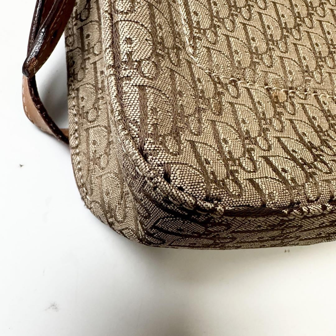 Christian Dior Shoulder Bag Purse Trotter Brown Authentic