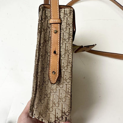 Christian Dior Shoulder Bag Purse Trotter Brown Authentic