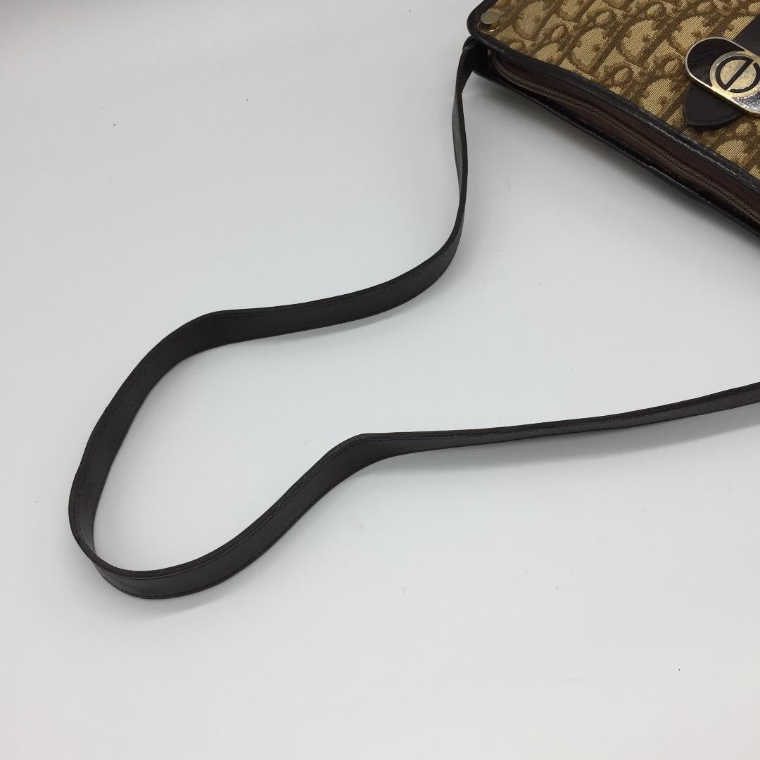 Christian Dior Shoulder Bag Purse Trotter Brown Authentic