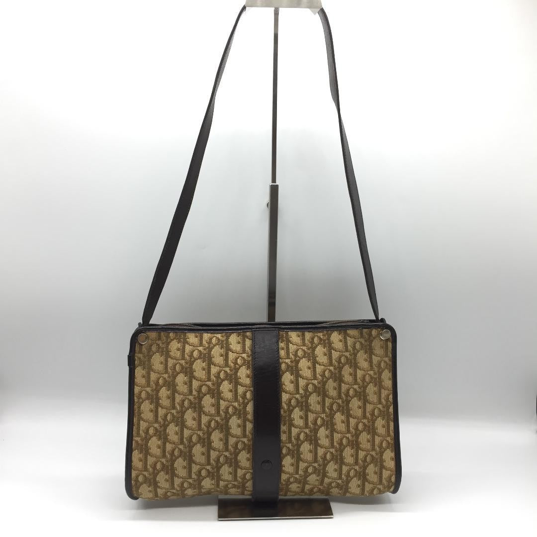 Christian Dior Shoulder Bag Purse Trotter Brown Authentic