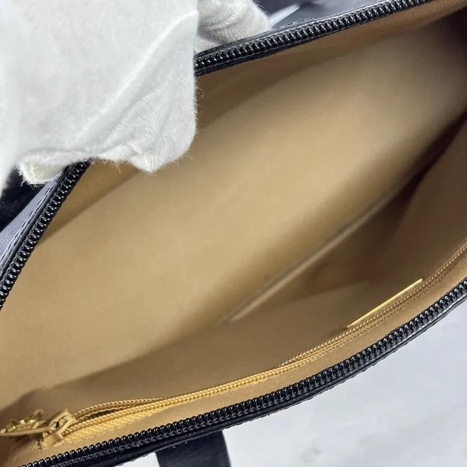 Christian Dior Hand Bag Tote Purse Trotter PVC Leather Black Authentic