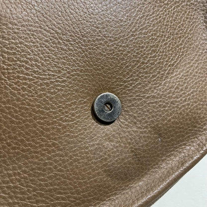 Christian Dior Shoulder Bag Purse CD Leather Camel Authentic
